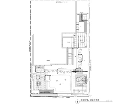 别墅庭院景观绿化施工图cad施工图
