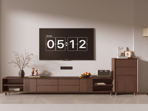 中古风电视柜su模型