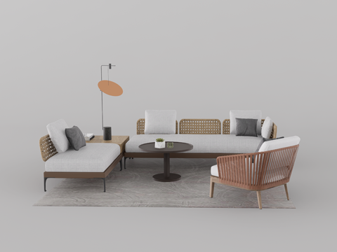 沙发组合su模型