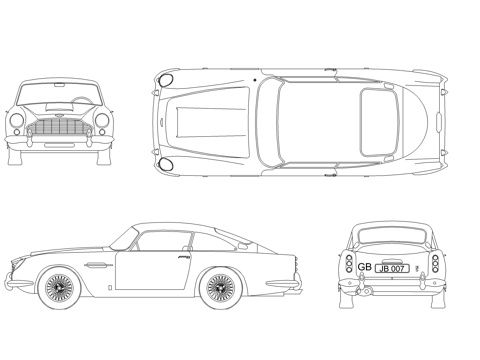 轿车平立面图库cad施工图