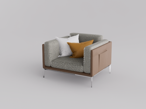 单人沙发su模型