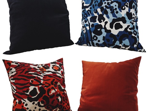  现代布艺沙发抱枕3d模型 