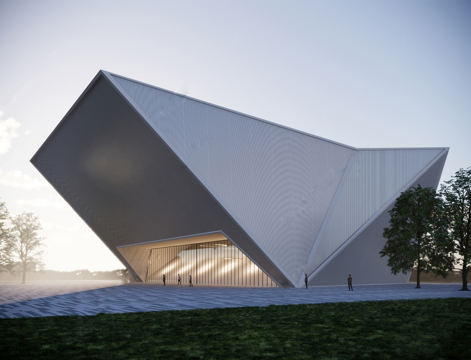 现代展览馆_体育馆_会展中心_图书馆_文化馆su模型