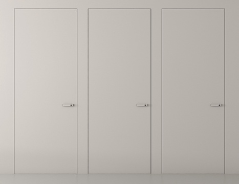 现代隐形门 无框门 窄边门 极简门 卧室门 卧室暗门 木材su模型