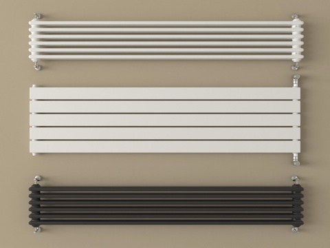 现代取暖器 暖气片 散热片su模型