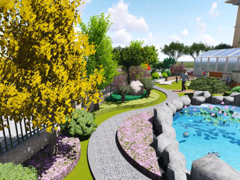 别墅花园庭院施工图cad施工图