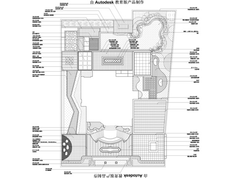 现代庭院施工图cad施工图