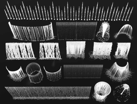 现代水幕墙 跌水水景 流水水帘 流水瀑布 景观水幕 叠水景观su模型