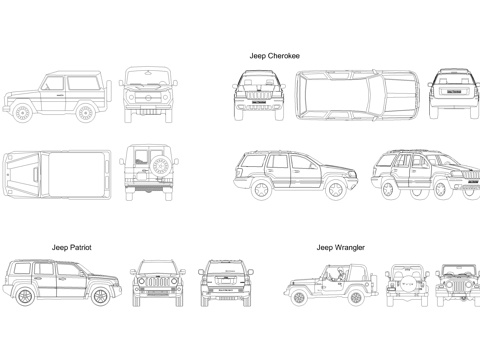 汽车平立面CAD图库cad施工图