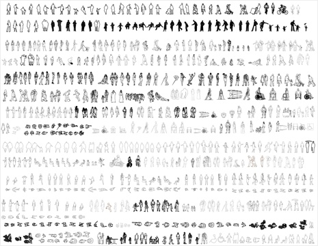 人物图库素材cad施工图