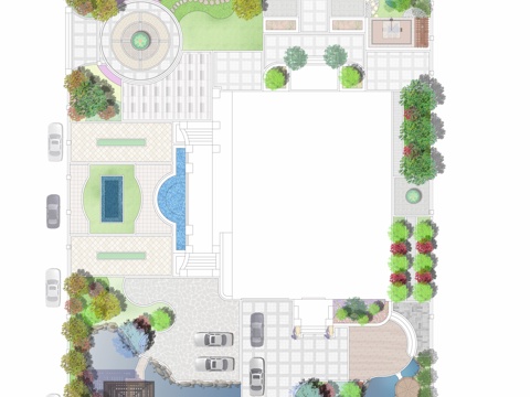现代风庭院CAD施工图cad施工图