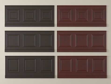 法式护墙板 墙裙su模型