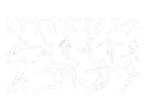 足球运动人物图库cad施工图