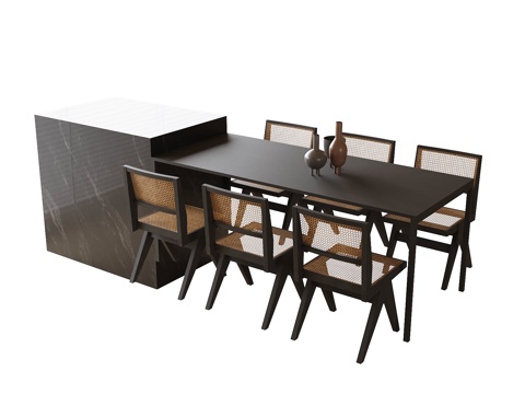 现代餐桌椅su模型