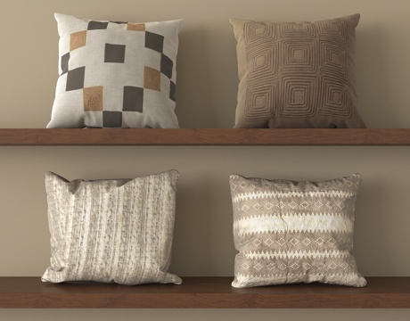  现代抱枕 装饰抱枕 布艺抱枕3d模型 