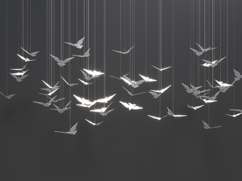 鸽子挂件 装饰挂件 鸽子灯具 吊灯 随机吊灯 小鸟吊灯su模型