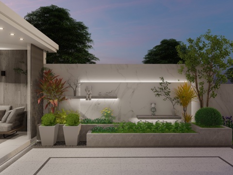 现代花园别墅庭院景观施工图cad施工图