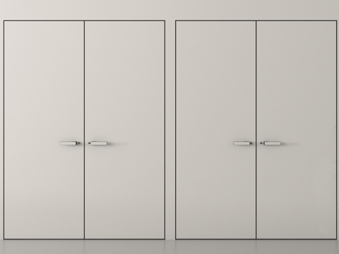 现代隐形门 无框门 窄边门 极简门 卧室门 卧室暗门 木材su模型