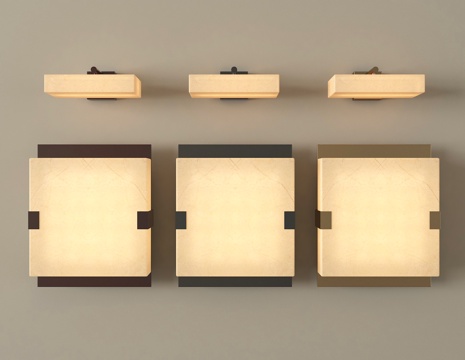 新中式壁灯 床头壁灯 客厅壁灯su模型