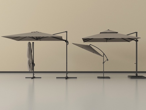 现代户外遮阳伞 太阳伞 折叠伞su模型