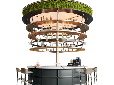 现代酒店水吧台 水吧台 酒吧台su模型