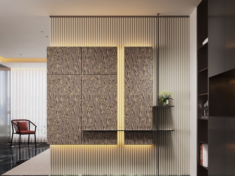 现代玄关 玄关过道 入户玄关su模型