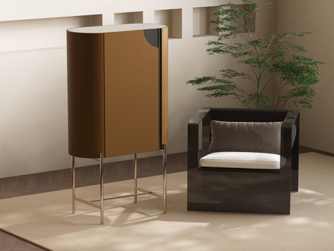 现代边柜 意式装饰柜 意式玄关柜 意式酒柜su模型