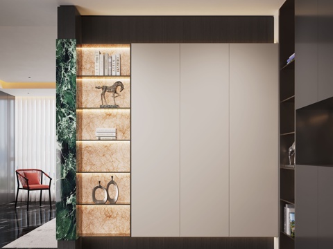 现代玄关 玄关过道 入户玄关su模型