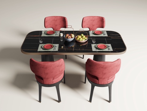 现代餐桌椅组合su模型