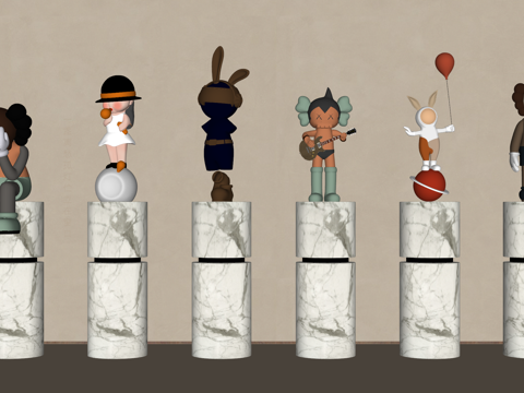 公仔 玩偶 雕塑摆件su模型