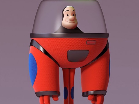 互动装置机器人 电影院艺术装置 网红打卡超人玩偶 儿童区玩偶su模型