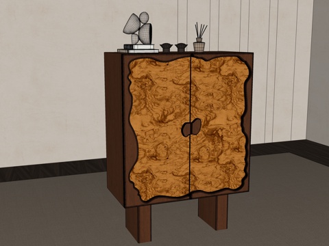 现代边柜 现代中古边柜 现代玄关柜 现代装饰柜su模型