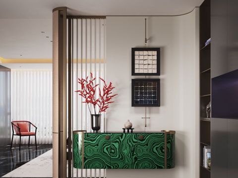 现代玄关 玄关过道 入户玄关su模型