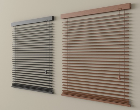 现代百叶帘 卷帘 窗帘su模型