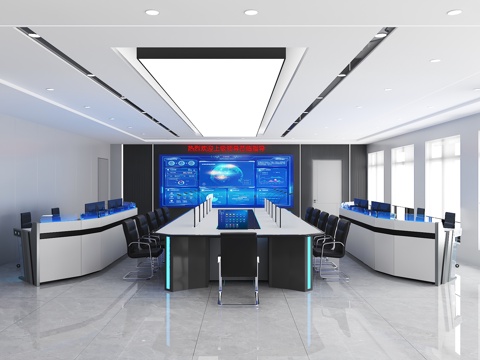 现代指挥控制室 会议室 消防指挥中心 控制中心 调度中心 城su模型