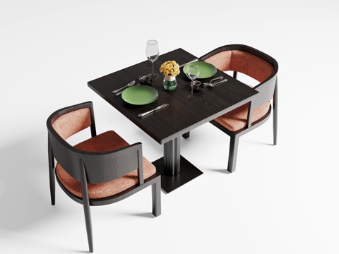 现代餐桌椅组合su模型