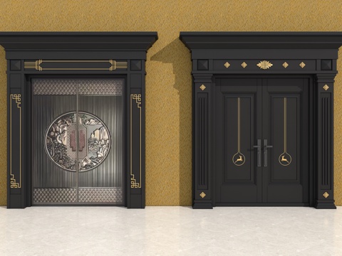 入户门  大门su模型