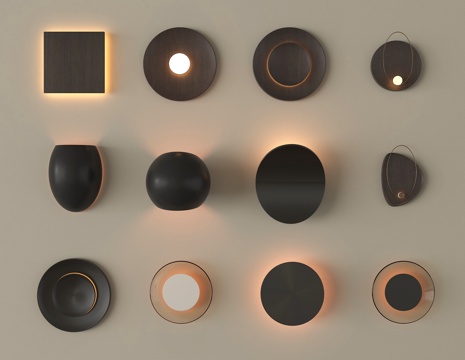 现代壁灯 金属壁灯 小壁灯su模型