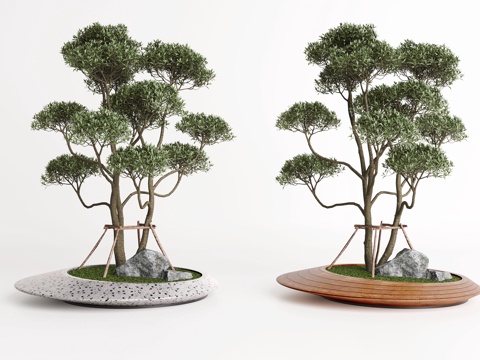 现代景观树池su模型