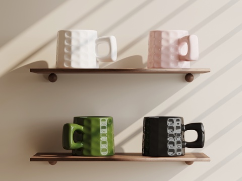 现代水杯 陶瓷水杯 马克杯su模型