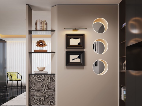 现代玄关 玄关过道 入户玄关su模型