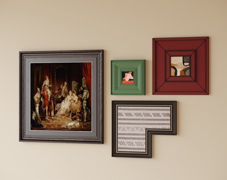 现代挂画 装饰画su模型