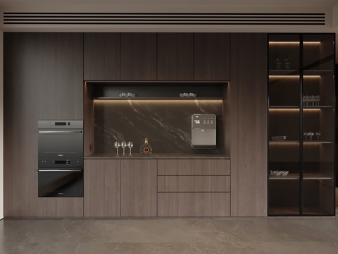 意式酒柜 餐边柜su模型