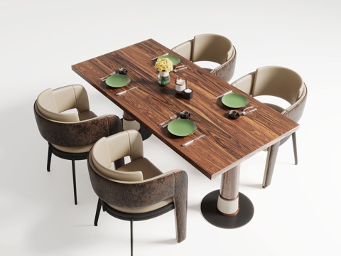 现代餐桌椅组合su模型