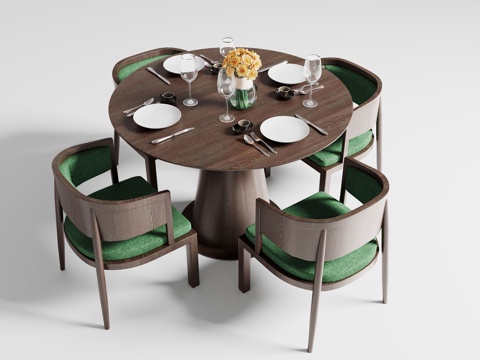 现代餐桌椅组合su模型