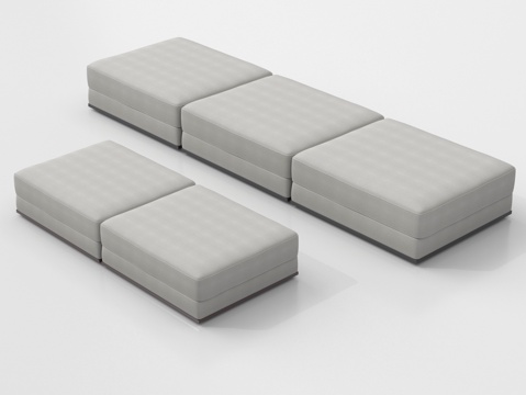 现代沙发凳  床尾凳su模型