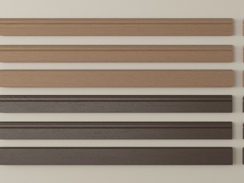 现代踢脚线 实木踢脚线su模型