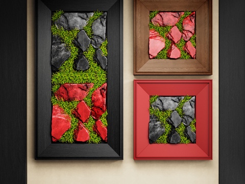 现在挂画 装饰画 立体画su模型