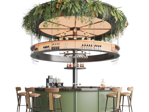 现代酒店水吧台 水吧台 酒吧台su模型