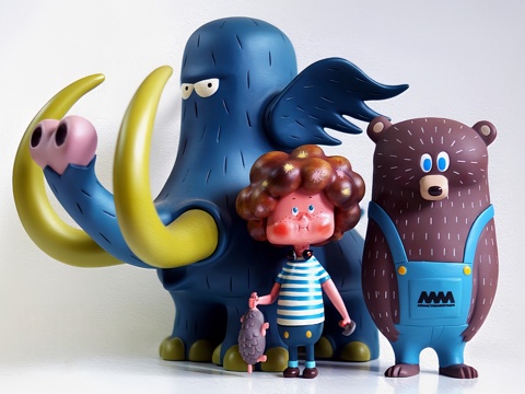 儿童区艺术装置 儿童区拍照玩偶 小动物艺术装置 幼儿园装饰品su模型